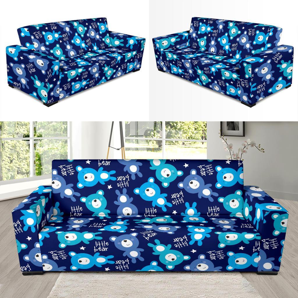 Little Teddy Bear Pattern Print Sofa Covers-grizzshop