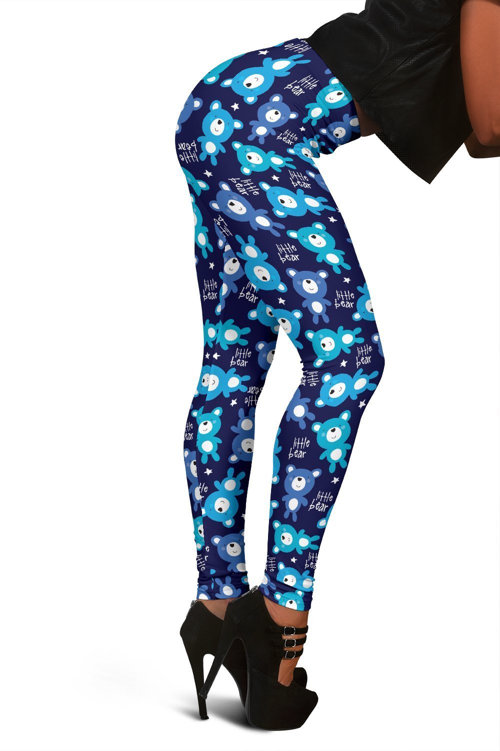 Little Teddy Bear Pattern Print Women Leggings-grizzshop