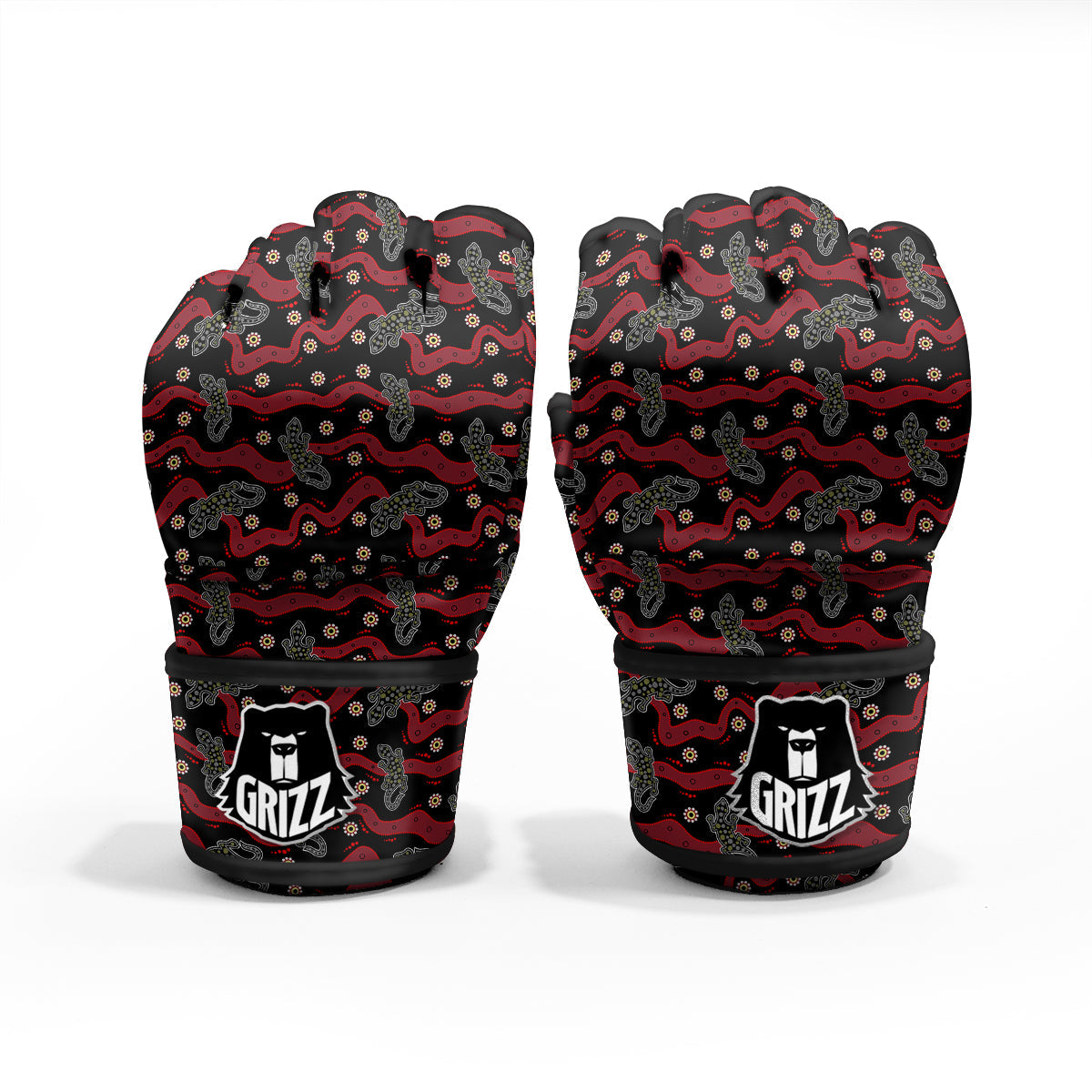 Lizard Aboriginal Print Pattern MMA Gloves-grizzshop