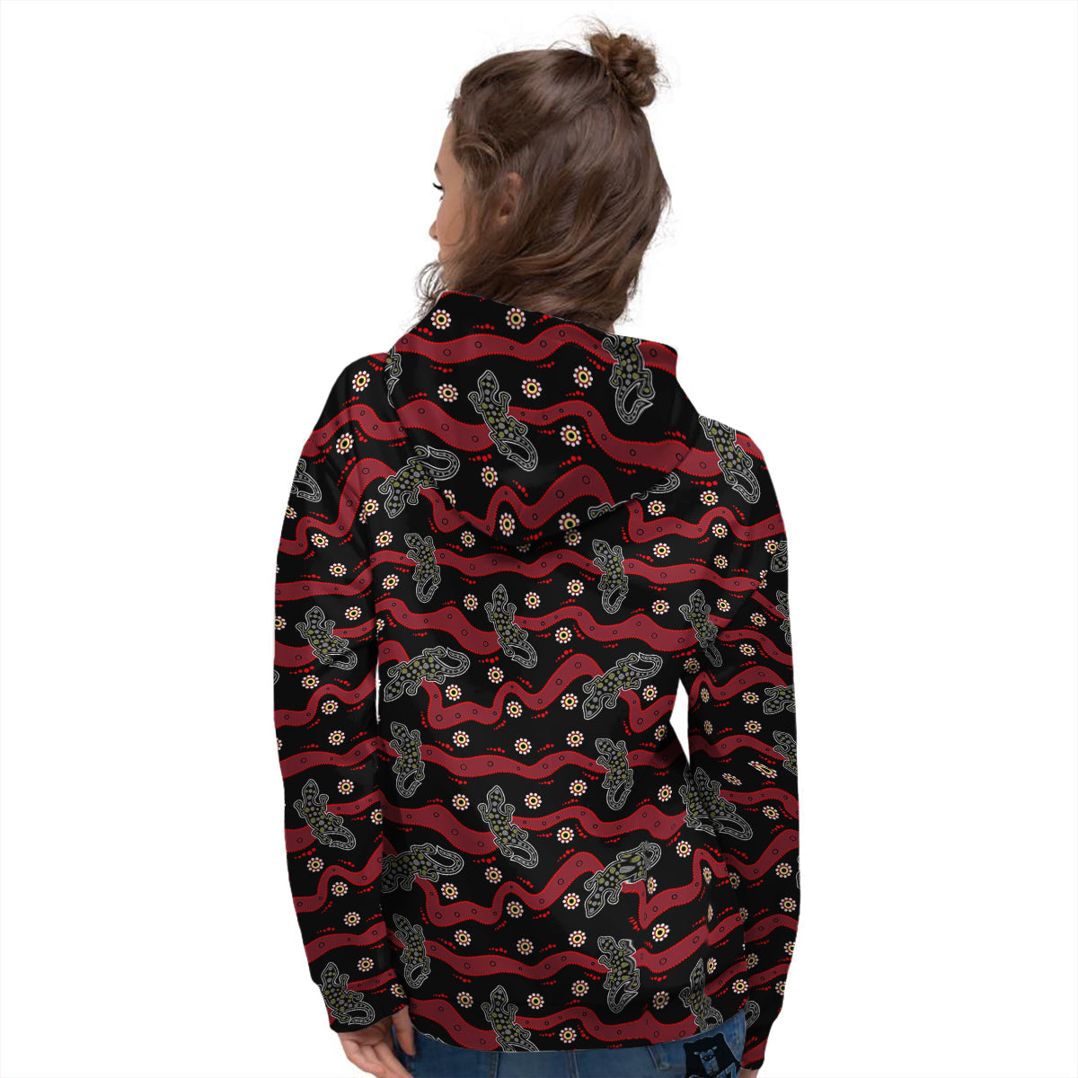 Lizard Aboriginal Print Pattern Women's Hoodie-grizzshop