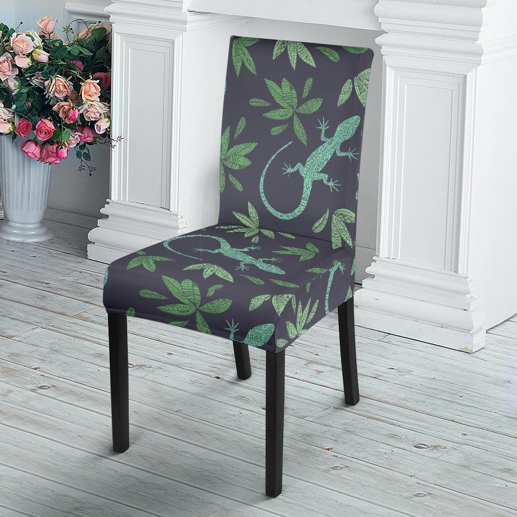 Lizard Leaf Pattern Print Chair Cover-grizzshop