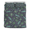 Lizard Leaf Pattern Print Duvet Cover Bedding Set-grizzshop