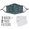 Lizard Leaf Pattern Print Face Mask-grizzshop