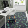 Lizard Leaf Pattern Print Floor Mat-grizzshop