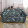 Lizard Leaf Pattern Print Loveseat Cover-grizzshop