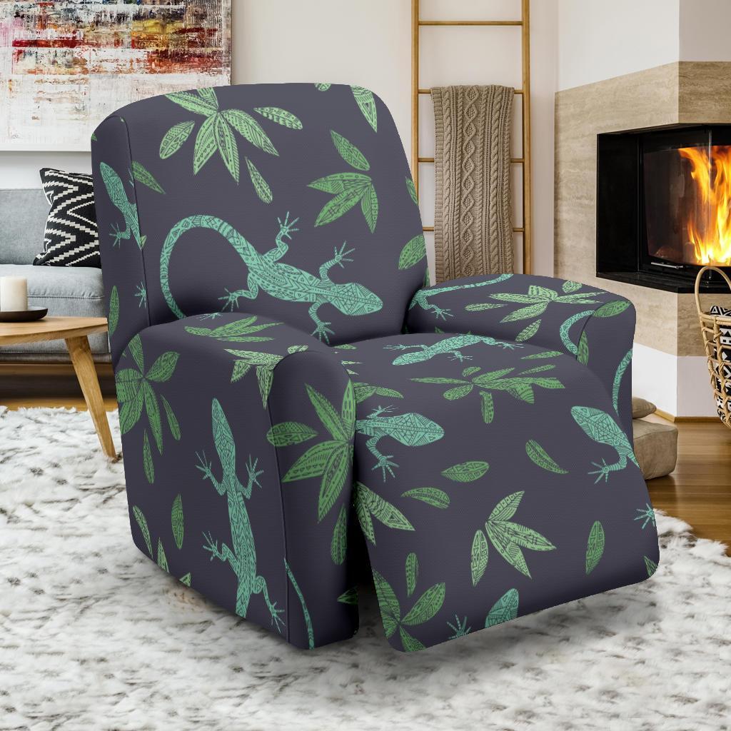 Lizard Leaf Pattern Print Recliner Cover-grizzshop