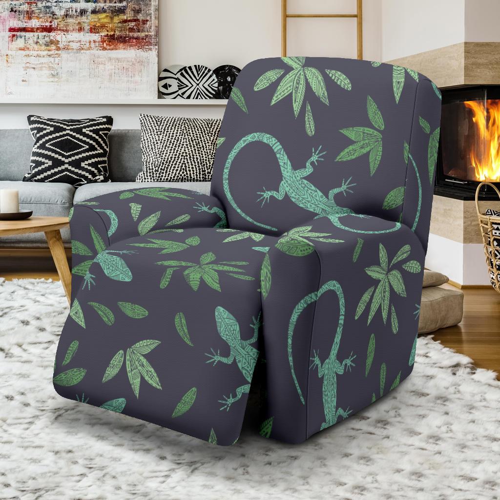 Lizard Leaf Pattern Print Recliner Cover-grizzshop