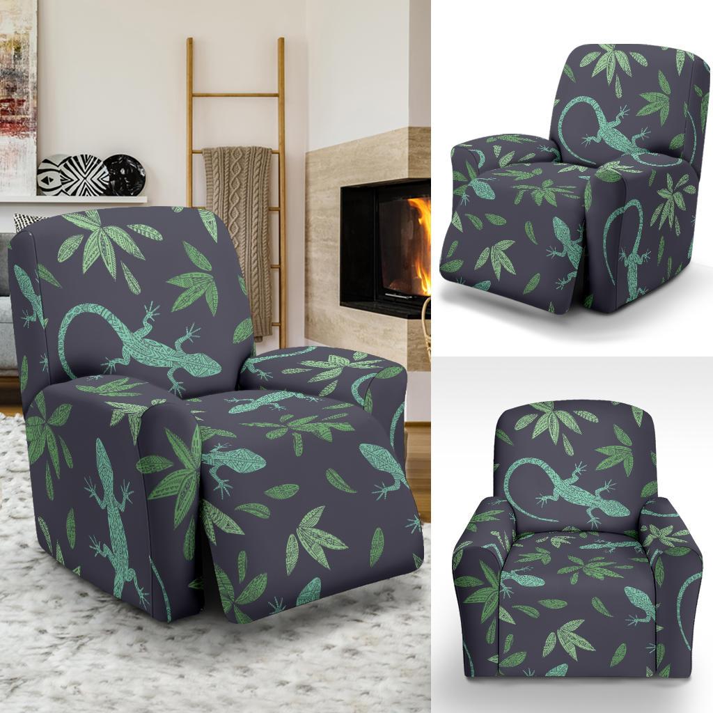 Lizard Leaf Pattern Print Recliner Cover-grizzshop