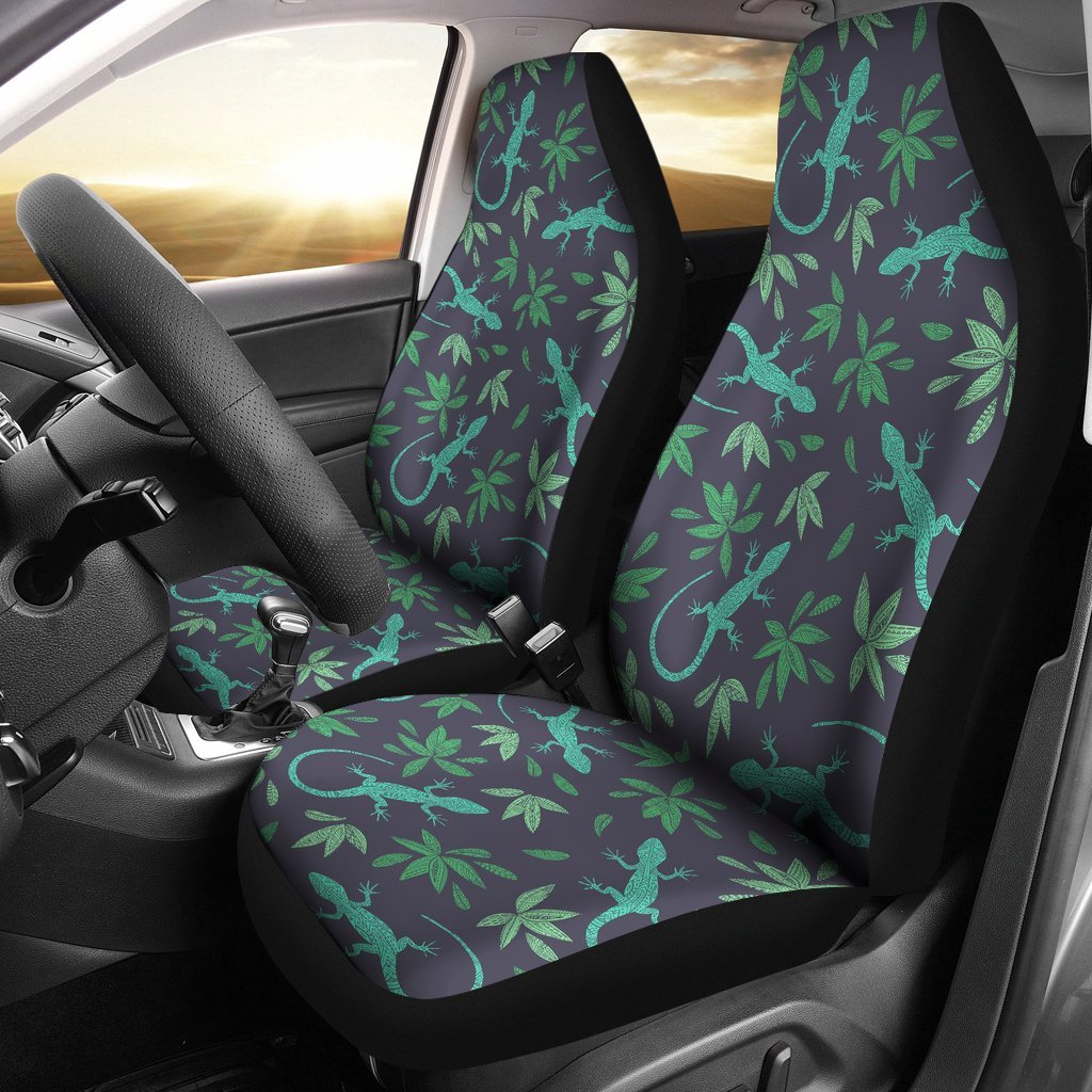 Lizard Leaf Pattern Print Universal Fit Car Seat Cover-grizzshop
