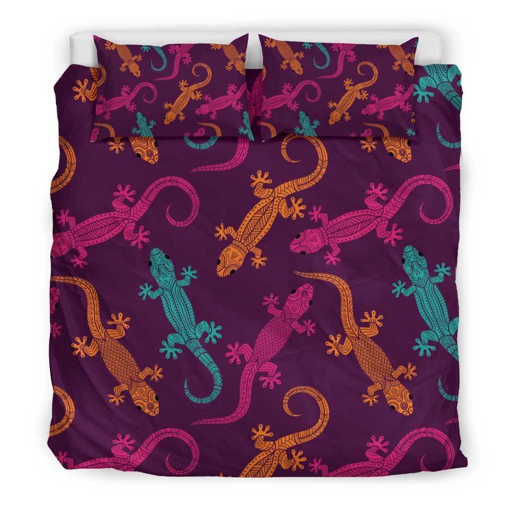 Lizard Pattern Print Duvet Cover Bedding Set-grizzshop