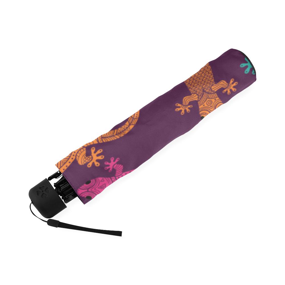 Lizard Pattern Print Foldable Umbrella-grizzshop