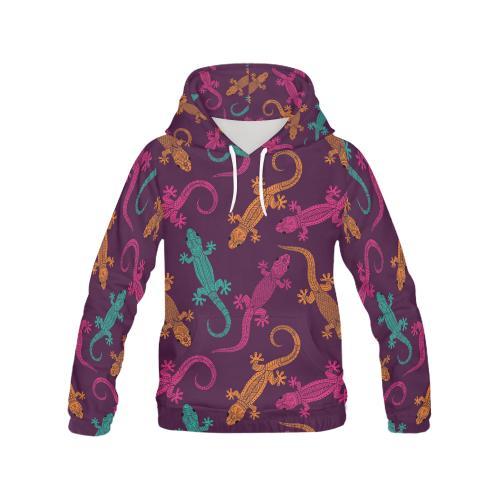 Lizard Pattern Print Men Pullover Hoodie-grizzshop