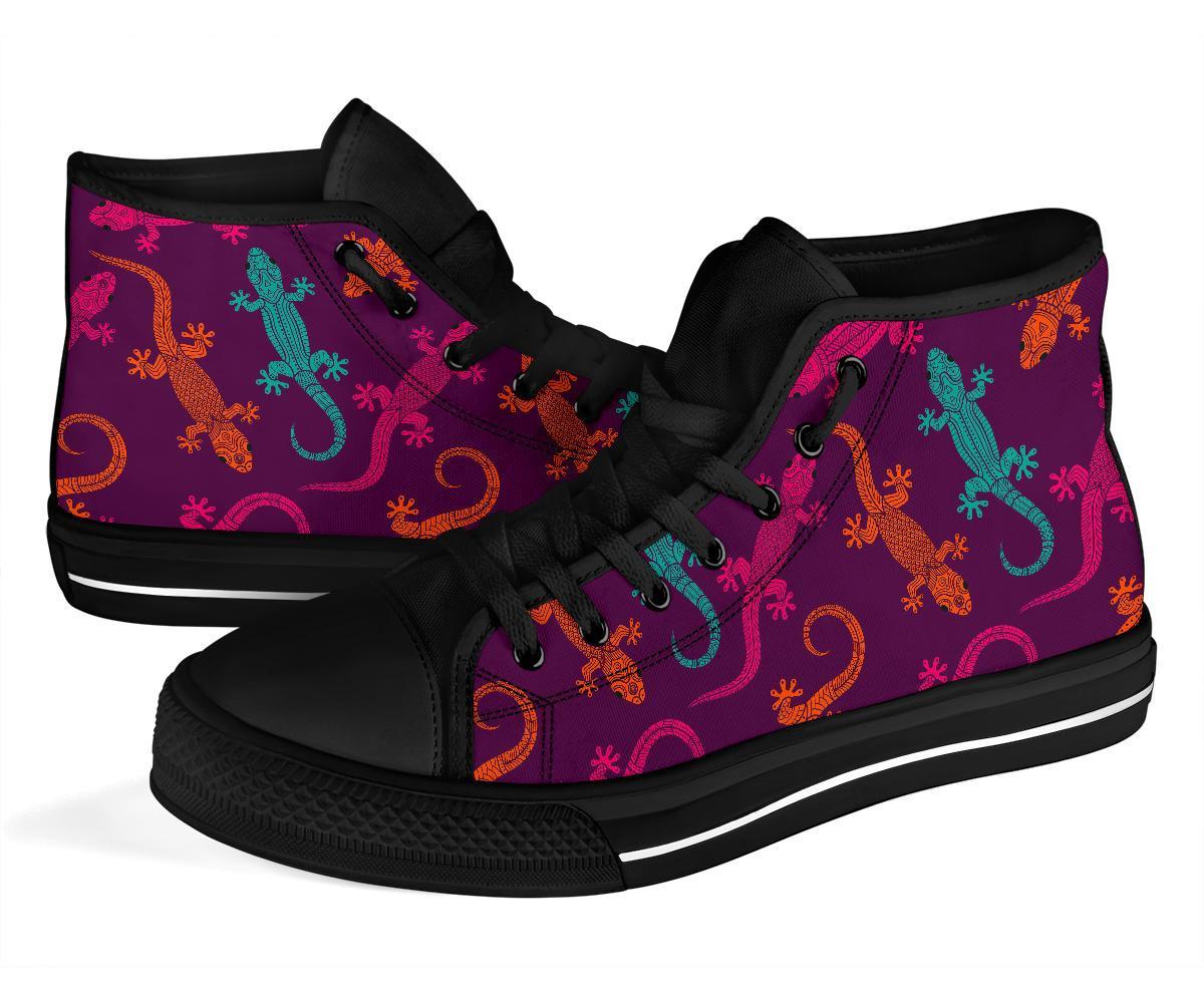 Lizard Pattern Print Men Women's High Top Shoes-grizzshop