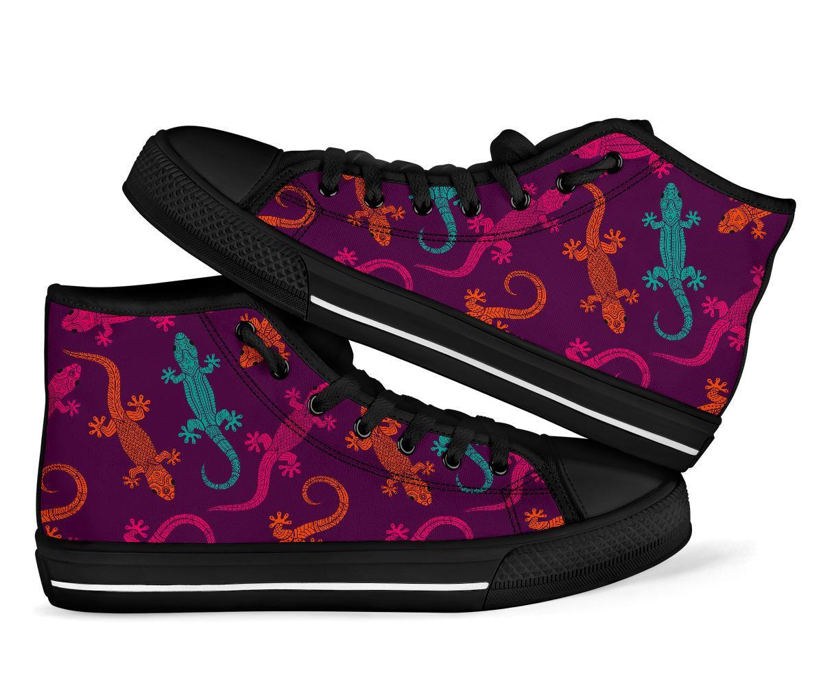 Lizard Pattern Print Men Women's High Top Shoes-grizzshop
