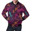 Lizard Pattern Print Men's Bomber Jacket-grizzshop