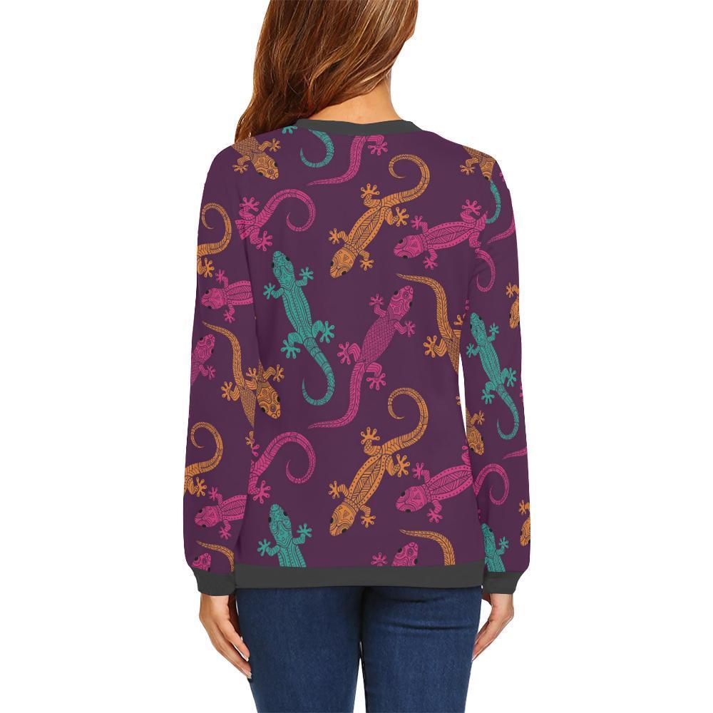 Lizard Pattern Print Women's Sweatshirt-grizzshop