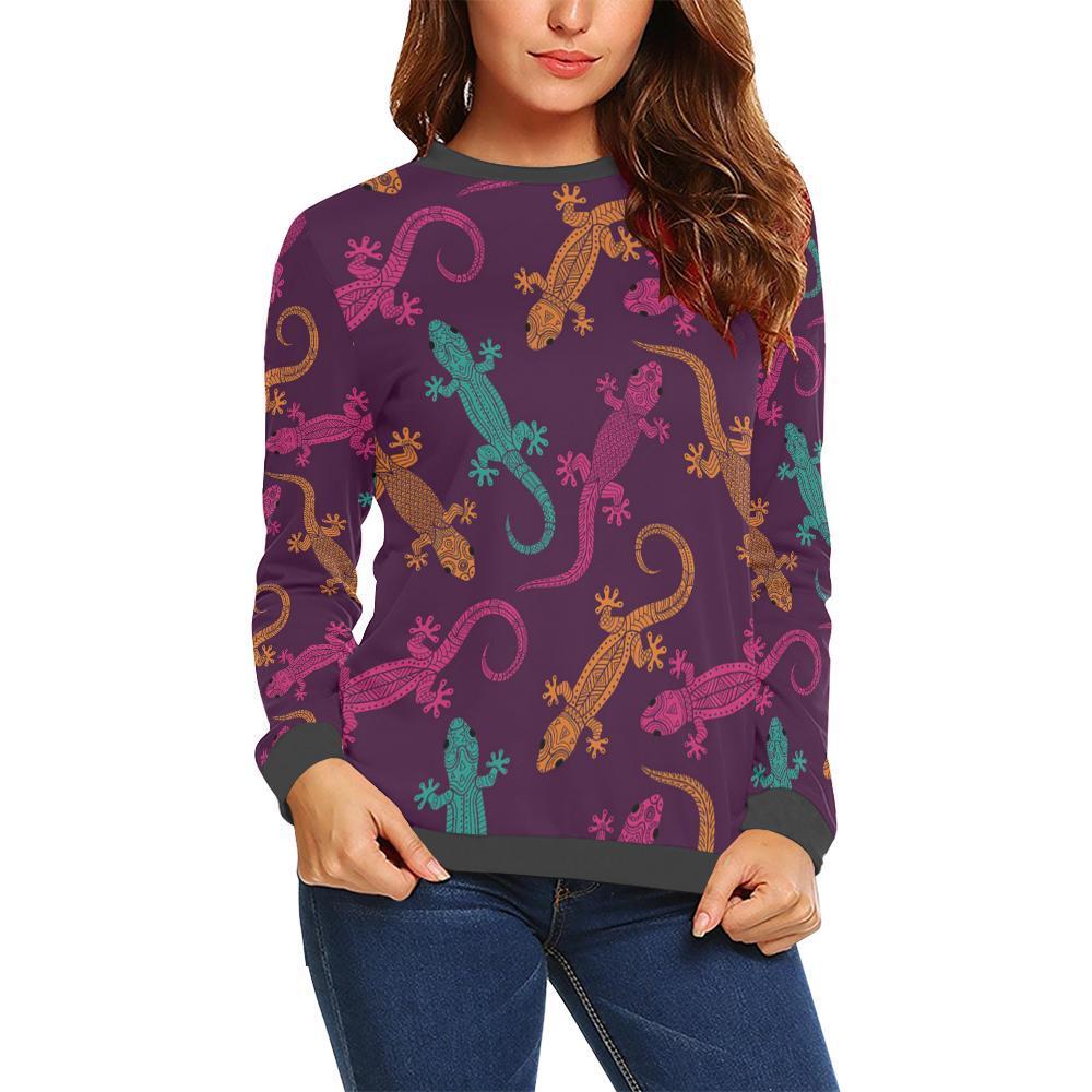 Lizard Pattern Print Women's Sweatshirt-grizzshop