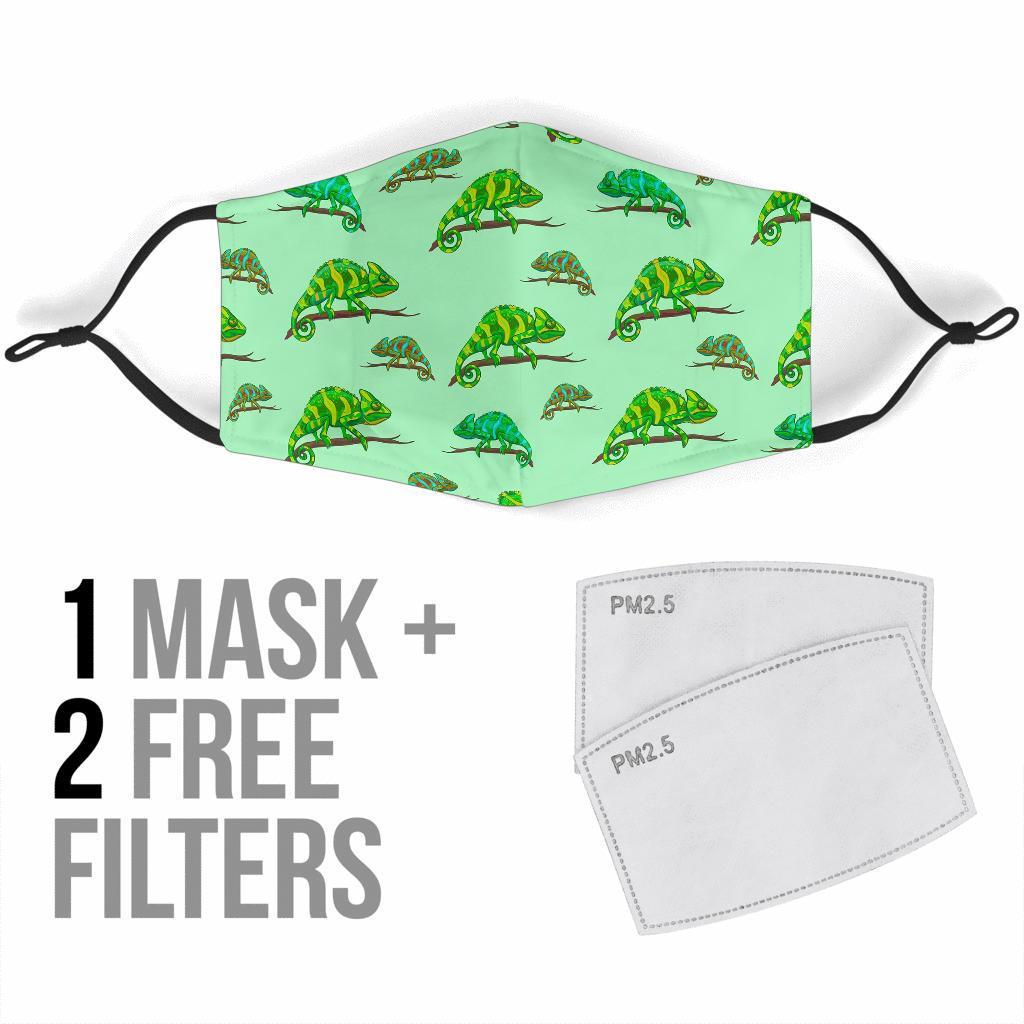 Lizard Print Pattern Face Mask-grizzshop