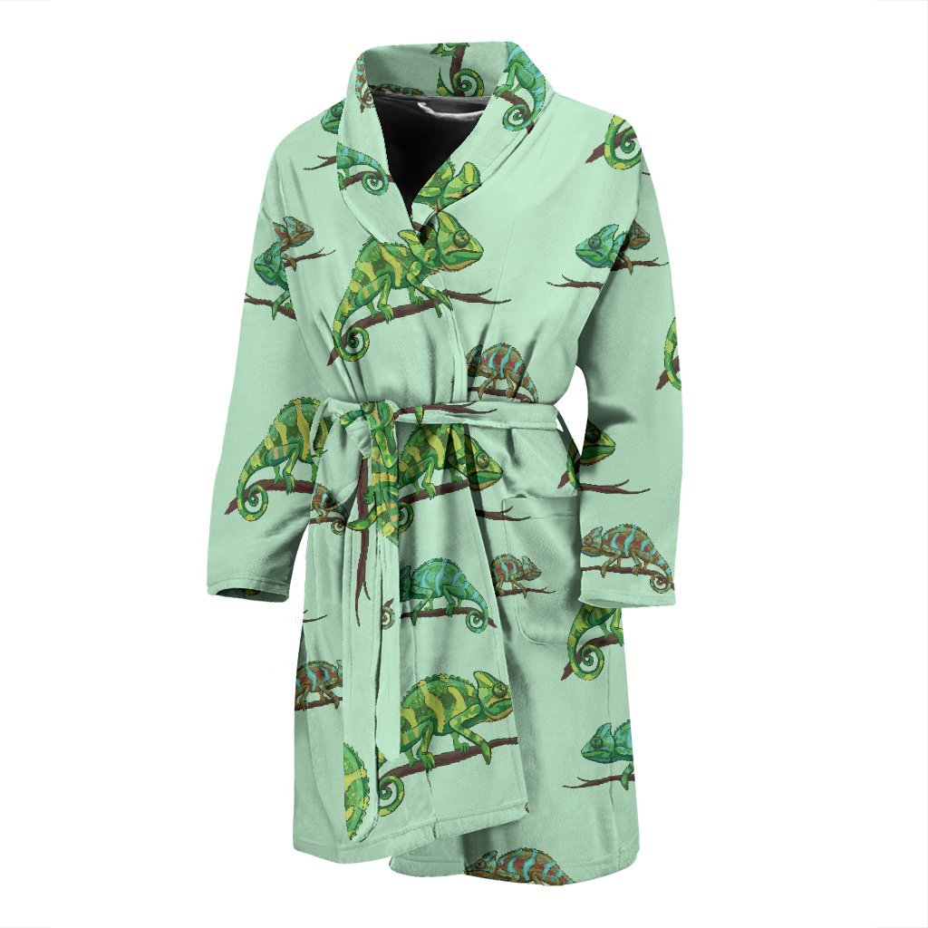 Lizard Print Pattern Men Long Robe-grizzshop