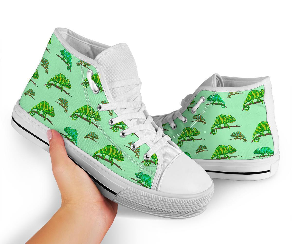 Lizard Print Pattern Men Women's High Top Shoes-grizzshop