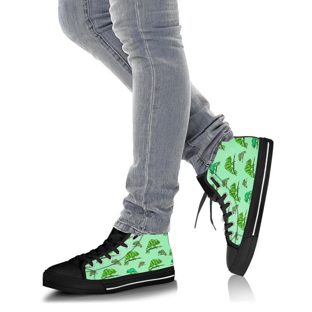 Lizard Print Pattern Men Women's High Top Shoes-grizzshop