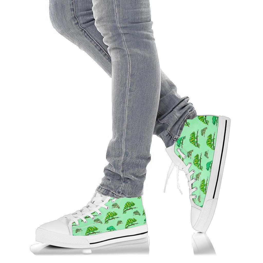 Lizard Print Pattern Men Women's High Top Shoes-grizzshop