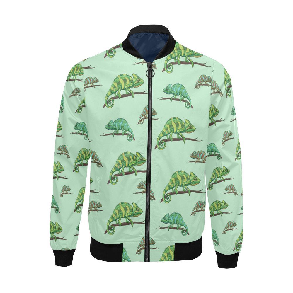 Lizard Print Pattern Men's Bomber Jacket-grizzshop