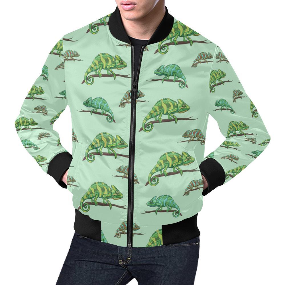 Lizard Print Pattern Men's Bomber Jacket-grizzshop