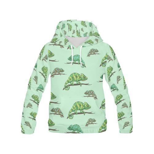 Lizard Print Pattern Women Pullover Hoodie-grizzshop