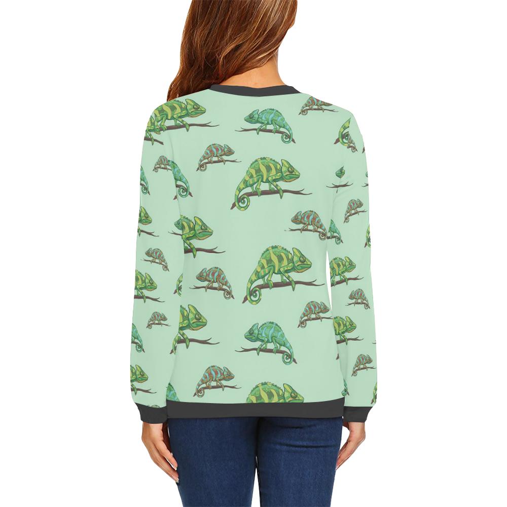 Lizard Print Pattern Women's Sweatshirt-grizzshop