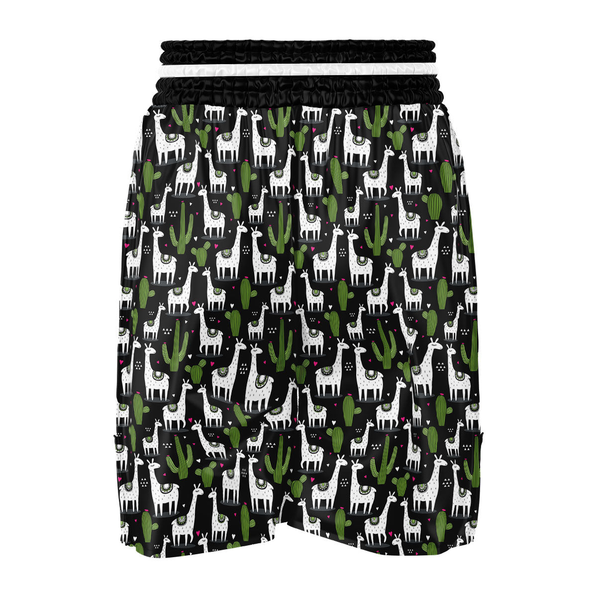 Llama And Cactus Print Pattern Boxing Shorts-grizzshop
