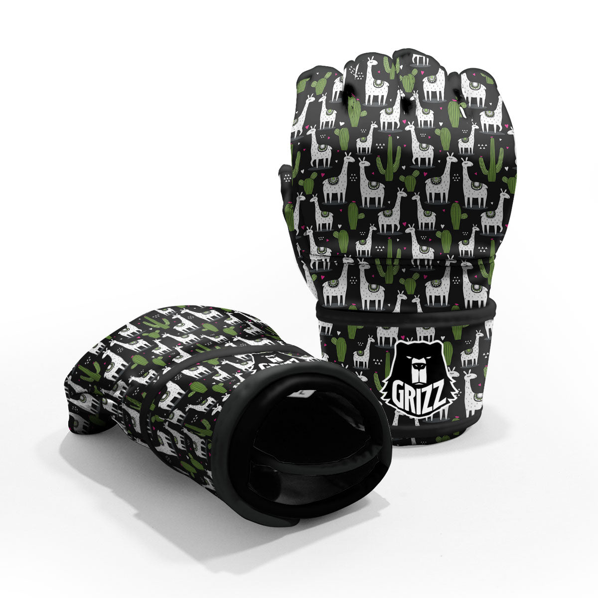Llama And Cactus Print Pattern MMA Gloves-grizzshop