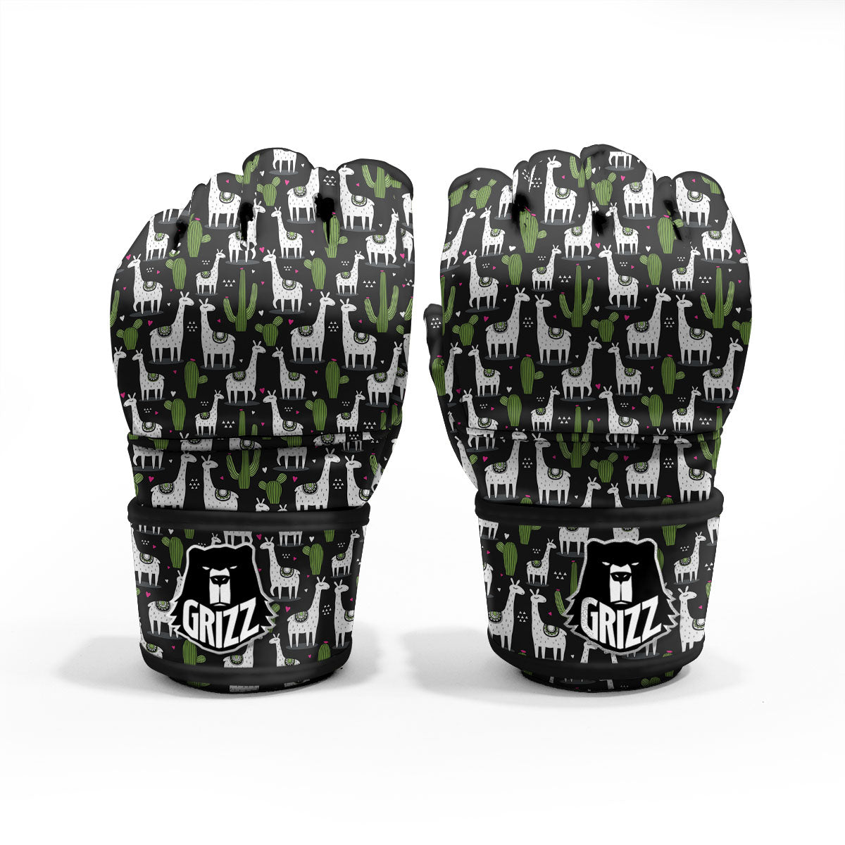 Llama And Cactus Print Pattern MMA Gloves-grizzshop