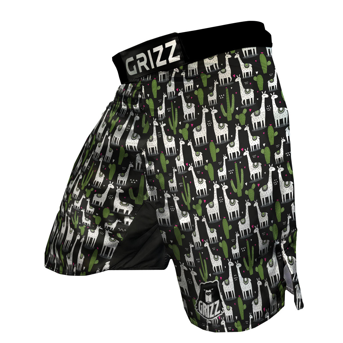 Llama And Cactus Print Pattern MMA Shorts-grizzshop