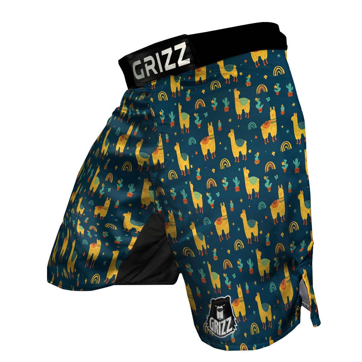 Llama And Cute Cactus Print Pattern MMA Shorts-grizzshop
