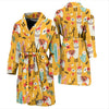 Llama Cactus Pattern Print Men Long Robe-grizzshop