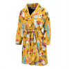 Llama Cactus Pattern Print Men Long Robe-grizzshop