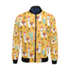 Llama Cactus Pattern Print Men's Bomber Jacket-grizzshop