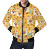 Llama Cactus Pattern Print Men's Bomber Jacket-grizzshop