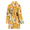 Llama Cactus Pattern Print Women Long Robe-grizzshop