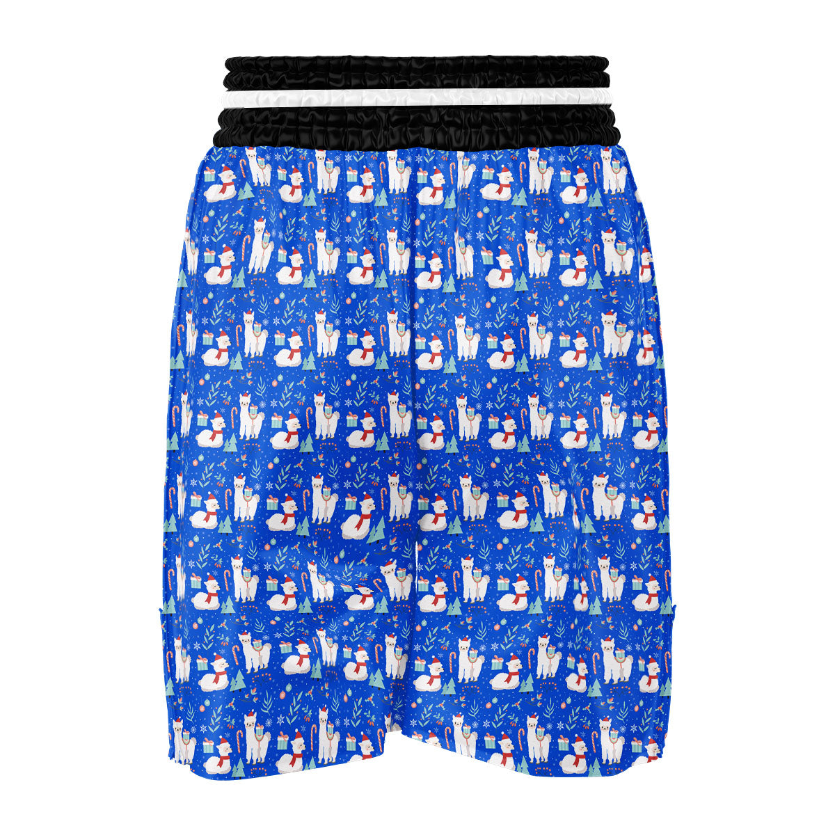 Llama Christmas Print Pattern Boxing Shorts-grizzshop