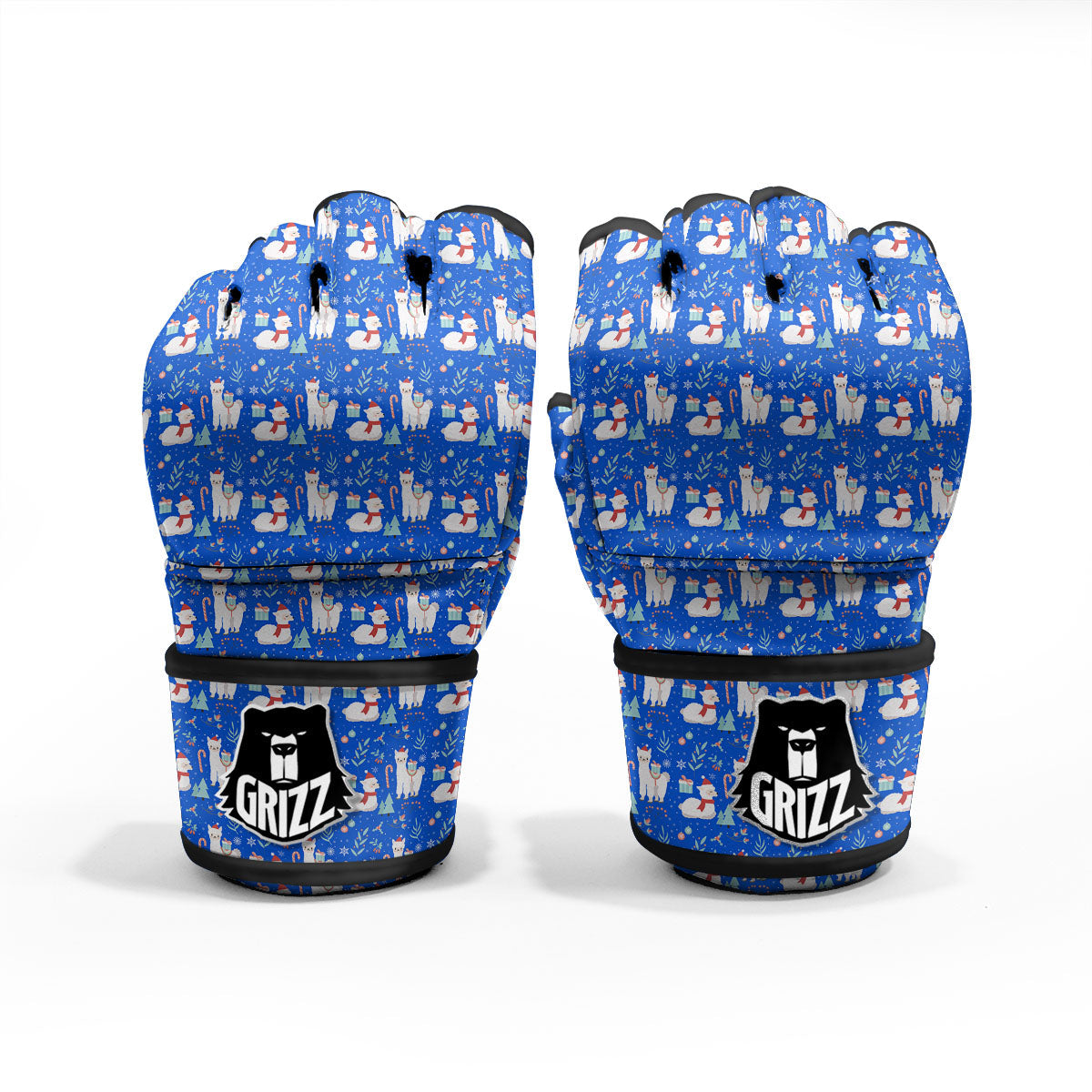 Llama Christmas Print Pattern MMA Gloves-grizzshop