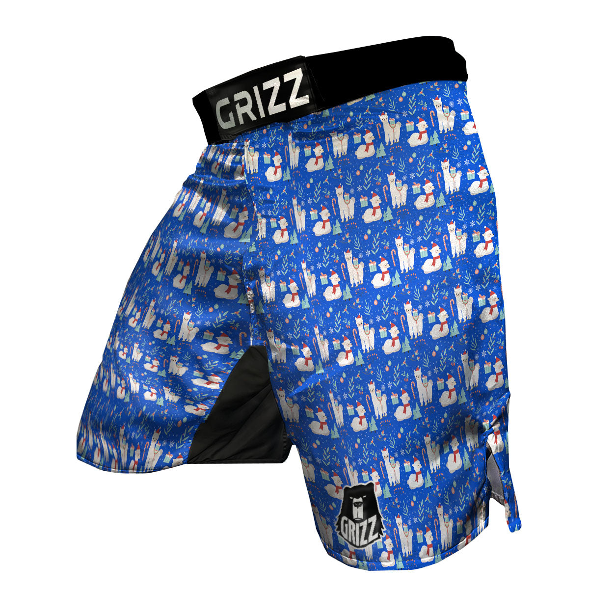 Llama Christmas Print Pattern MMA Shorts-grizzshop