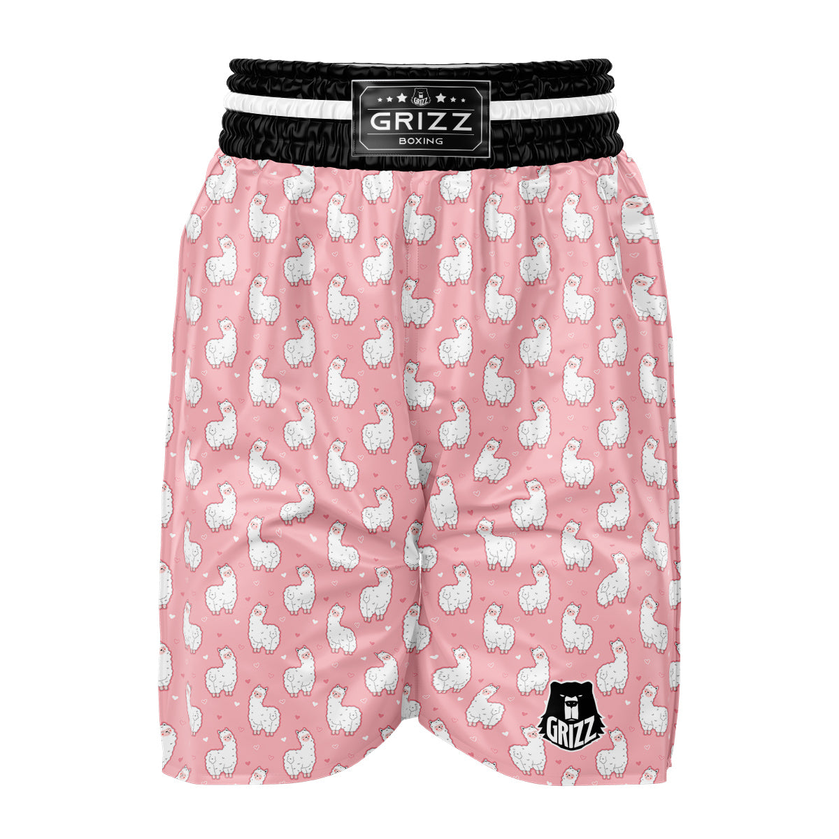 Llama Cute Pink Print Pattern Boxing Shorts-grizzshop