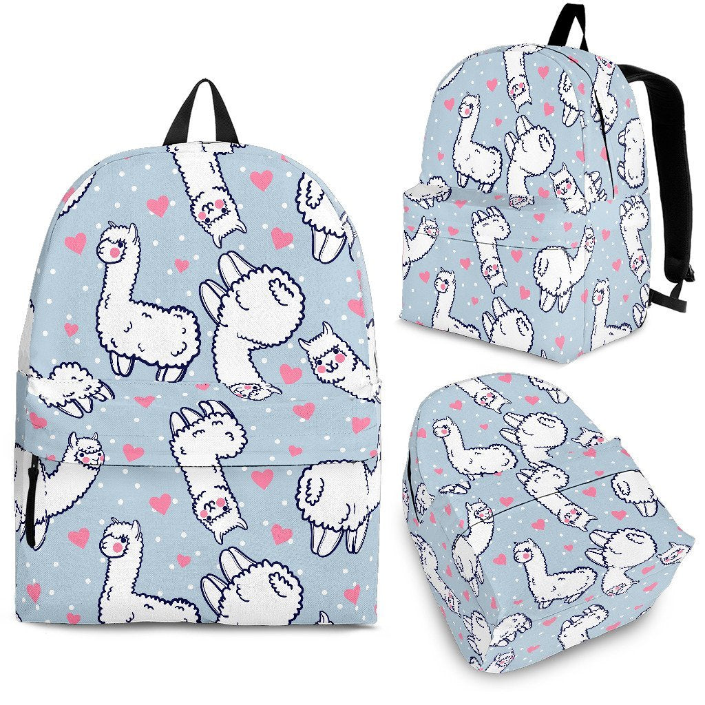 Llama Pattern Print Backpack-grizzshop