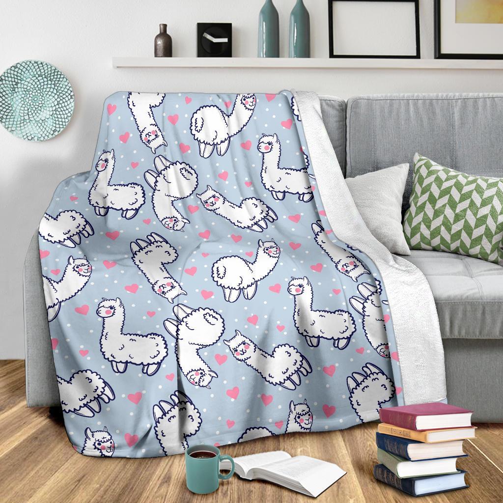 Llama Pattern Print Blanket-grizzshop
