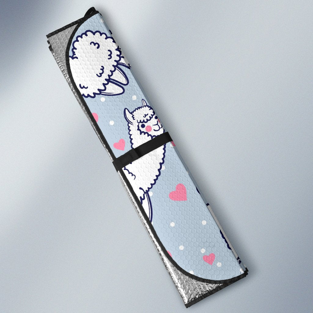 Llama Pattern Print Car Sun Shade-grizzshop