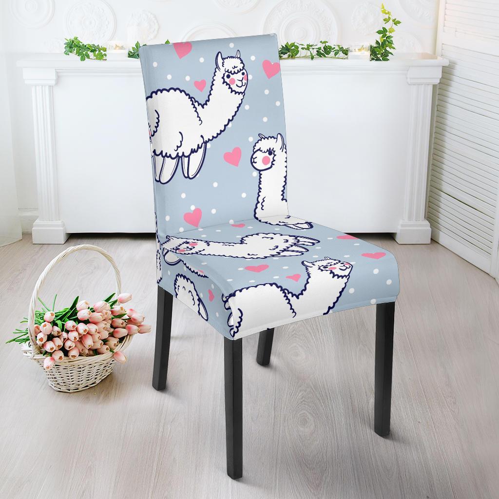 Llama Pattern Print Chair Cover-grizzshop