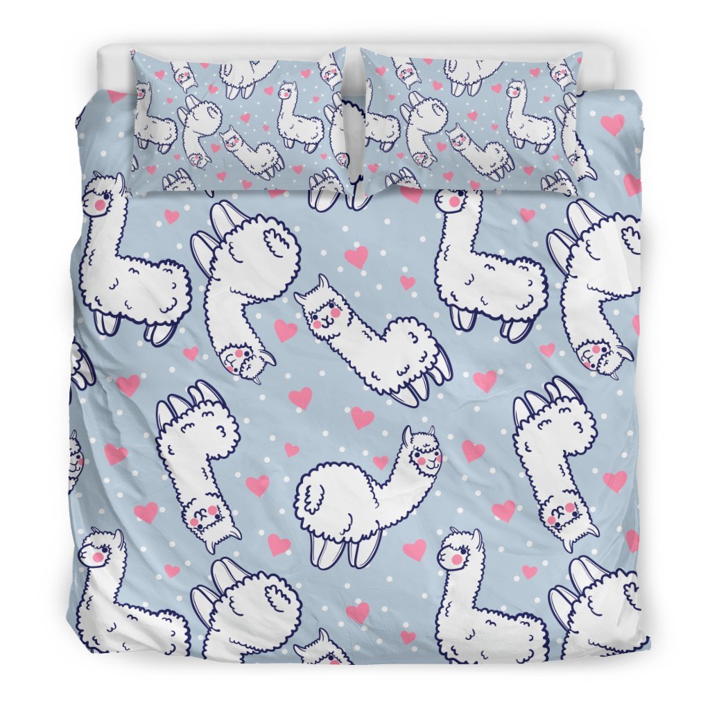 Llama Pattern Print Duvet Cover Bedding Set-grizzshop