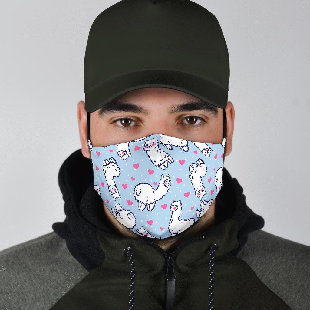 Llama Pattern Print Face Mask-grizzshop